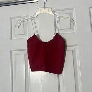 Seamless crop top with spaghetti straps